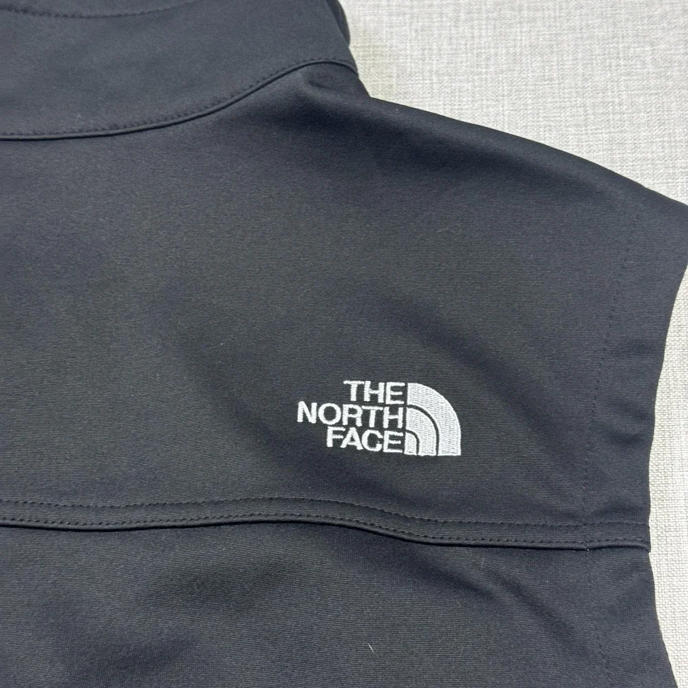 The North Face Windbreaker Vest Mens XL Black Full Zip‎ Softshell Lined Pockets